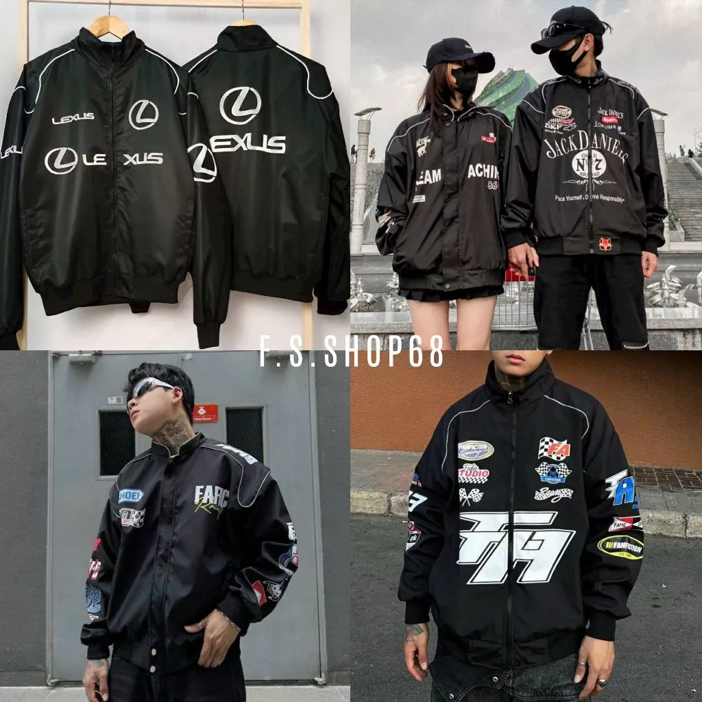 Áo Khoác JackDaniel Racing Jacket Unisex Form Rộng Nhiều mẫu To Đến 80Kg - F.S.SHOP68