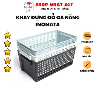 [Hỏa Tốc HN] Giỏ đựng đồ đa năng dáng rộng Inomata, giỏ đựng quần áo, kệ đựng dụng cụ nhà bếp, đựng mỹ phẩm Nhật Bản