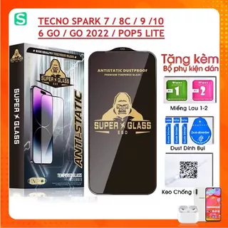 Kính Cường Lực Kingkong Super Cho TECNO SPARK 7 / 8C / 9 /10 / 6 GO / GO 2022 / POP5 LITE full màn hình