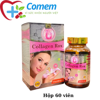 Viên uống đẹp da Collagen Rox bổ sung vitamine giúp trắng da, sáng da, giảm nám, mờ thâm - Chai 60 viên ( Hồng )