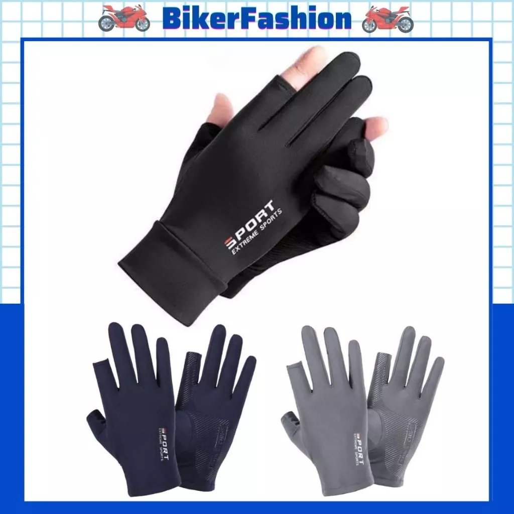 Găng Tay Xe Máy, Xe Đạp, Bao Tay Chống Nắng Hở 2 Ngón Sport - Dễ Dàng Cầm Nắm, Bấm Được Điện Thoại, Chất vải Siêu Mát