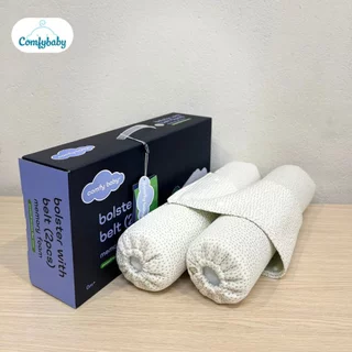 Gối chặn cho bé Comfy baby cao su non chống ngạt vỏ sợi tre kháng khuẩn, thấm hút mồ hôi-chính hãng- mẫu mới- có đai