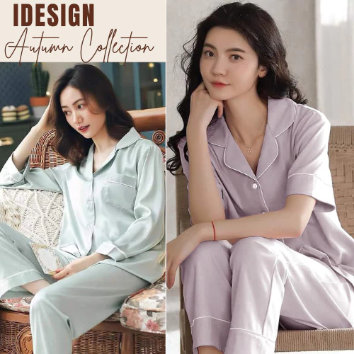 Bộ pijama tay cộc - quần dài, bộ ngủ cao cấp chất lụa ngọ.c trai mềm mại N20