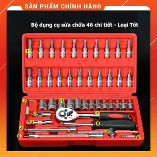 voucherSTRA01522 Bộ dụng cụ mở bu lông ốc vít bộ dụng voucher cụ sửa chữa ô tô xe máy bộ dụng cụ đa năng 46 chi tiết loạ