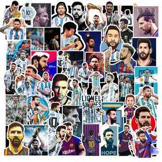 Set 50 Nhãn Dán Hình Cầu Thủ Bóng Đá Messi