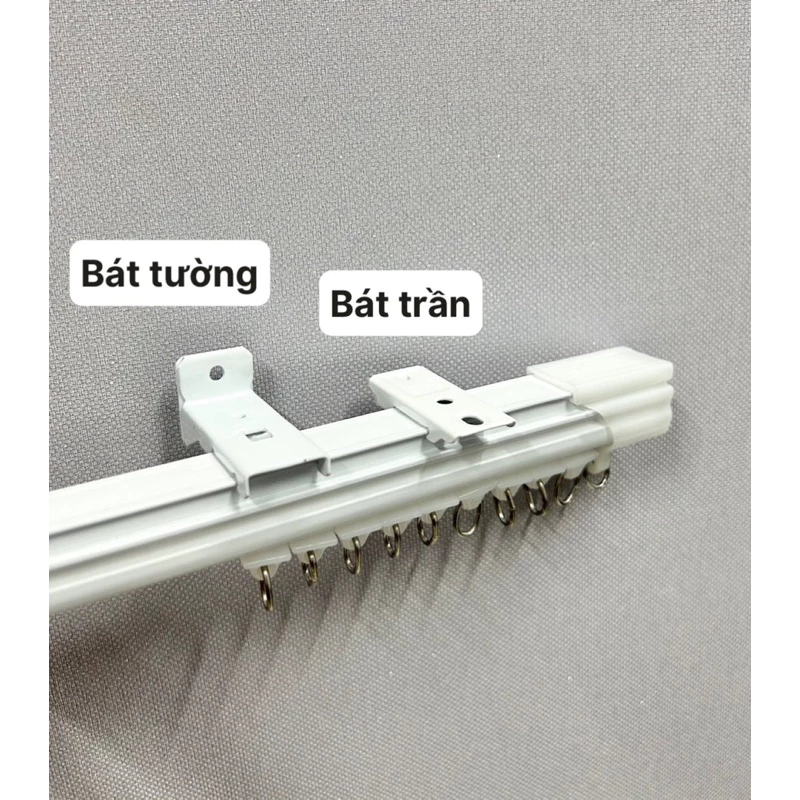 Thanh treo rèm nhôm, Thanh ray trượt, đầy đủ phụ kiện, thanh rèm cửa gồm pát đỡ, bộ bi trượt
