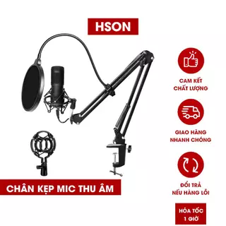 Chân kẹp mic và màng lọc thu âm Microphone NB35 - Giá đỡ kẹp bàn HSON gắn micro livestream