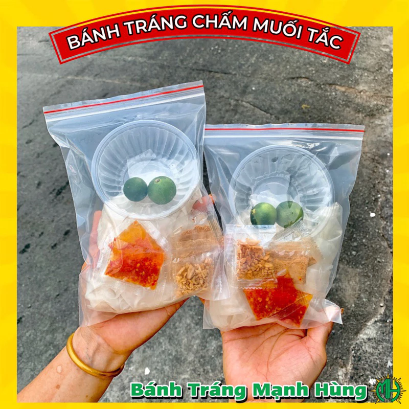 Bánh tráng chấm muối tắc Mạnh Hùng chua cay siêu ngon