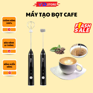 Máy tạo bọt cafe, đánh trứng cầm tay mini không dây đa năng 3 chế độ bảo hành 12 tháng-vd.store