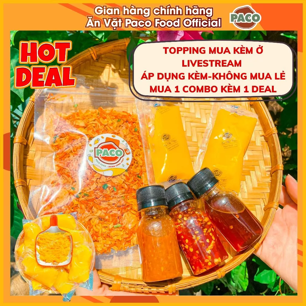 [DEAL 1K TRONG LIVESTREAM] SỐT TẮC SỐT ỚT RIM SỐT MUỐI RUỐC HÀNH PHI ( MUA KÈM COMBO KHÔNG MUA LẺ ) đồ ăn vặt nhẹ khô sn