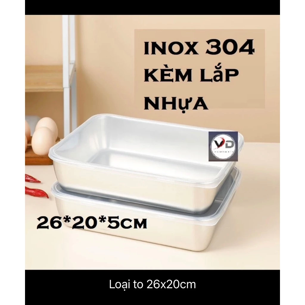 HỘP ĐỰNG INOX 304 CÓ NẮP ĐẬY ĐỰNG THỨC ĂN BẰNG CỠ LỚN CÓ LẮP ĐẬY. KHAY INOX 304 ĐỰNG THỰC PHẨM CAO CẤP CHỐNG RỈ SIZE TO