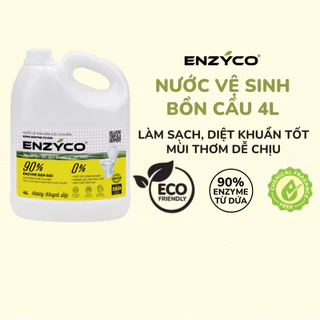 Nước Vệ Sinh Bồn Cầu Sinh Học Enzyco 4L Không Mùi, Khử Khuẩn, Enzyme Từ Dứa và Bồ Hòn