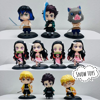 Mô hình Kimetsu No Yaiba Thanh gươm diệt quỷ - Tanjiro Nezuko hóa quỷ Zenitsu Inosuke - Q Posket Qposket - Cao 10~12cm