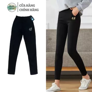 Quần LEGGING HM chất nỉ cao cấp loại 1, lót lông siêu ấm, cạp chun co dãn, gen bụng nâng mông - Hona Store Official