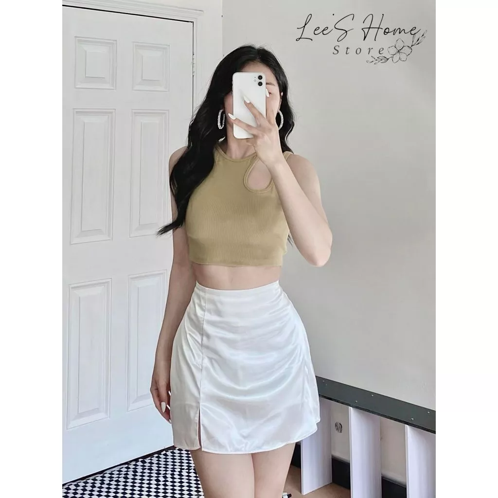 [Ảnh thật - Xưởng sỉ] Áo Croptop Khoét Vai A022