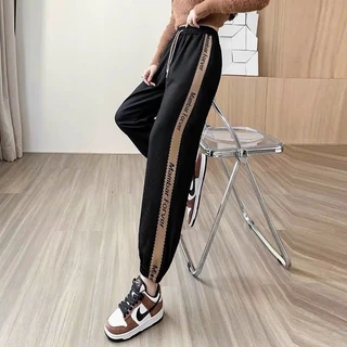 Quần Jogger Nữ Ống Rộng bo gấu đây viền 2 bên chất umi Hàn co giãn