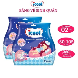 (Combo 2 gói) Băng vệ sinh ICOOL dạng quần 2 miếng size M/L