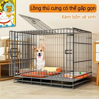 🐱Petorldog🐶 HÌNH THẬT Chuồng Chó , lồng Mèo, thú cưng bằng sắt gấp gọn, sơn tĩnh điện - Tặng kèm khay vệ sinh