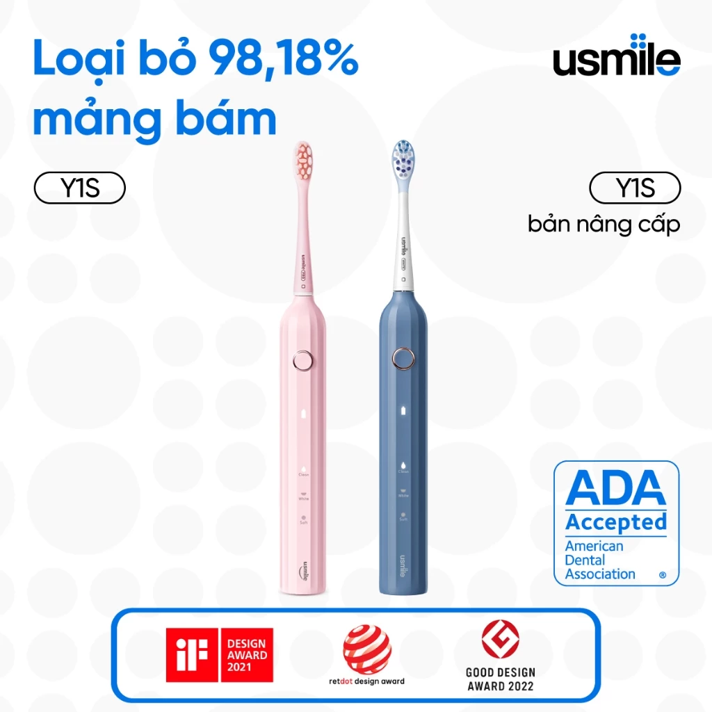 usmile Y1S Sonic Electric Toothbrush Bàn chải điện sóng siêu âm (bản thường / nâng cấp) - BH 12 tháng bàn chảy đánh răng