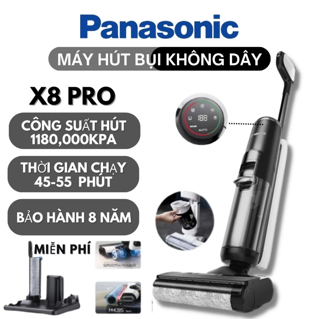 2023 Máy Hút Bụi Khô & Ướt X8 PRO Cây Lau Nhà Thông Minh Diệt Khuẩn 99.9% | hàng sẵn có Máy Hút Bụi Lau Nhà Cầm