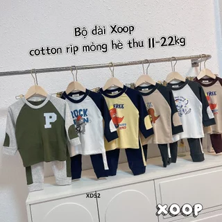 Bộ dài tay XOOP cotton ríp phối tay phối quần in họa tiết dễ thương cho bé (10-20kg) XD52,Đồ bộ thời trang Phúc Yến