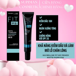 Kem Lót Maybelline Kiềm Dầu Ngăn Xuống Tông SPF 20 Fit Me Primer Matte+Poreless Maybelline New York 30ml [ Có tem phụ ]