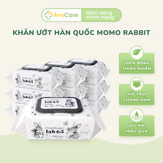 Khăn giấy ướt Momo Rabbit Hàn Quốc Lab65 gói 72 tờ có nắp siêu dày dặn - date mới nhất [CHÍNH HÃNG MOMORABBIT]