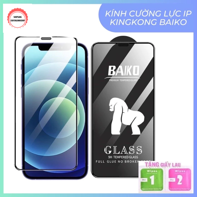 Kính Cường Lực iphone Kinhkong BaiKo Chính Hãng Full Màn Dành cho 6/7/8/Plus/X/Xs/11/12/13/14/Pro/Pro Max