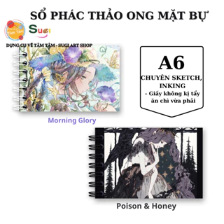 [ TÂM TÂM ] Sổ Vẽ Ong Mặt Bự - Sổ Phác Thảo A6 -  Sổ Phác Thảo Không Kỵ Tẩy