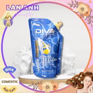 Kem ủ hấp tóc collagen  DIVA Collagen Protect Color 500ml phục hồi sâu tóc hư tổn, giữ màu dưỡng mượt tóc