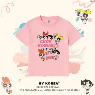 Áo thun baby tee HY KOREA Powerpuff Girls 1630 vải cotton cổ tròn in graphic