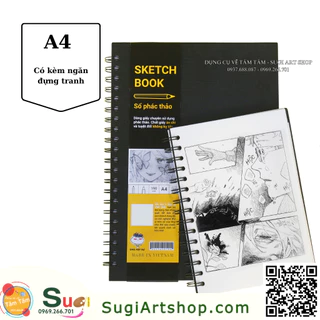 [ SUGI ART SHOP ] Sổ Vẽ Ong Mặt Bự - Sổ  Basic đen - Sổ Phác Thảo Không Kỵ Tẩy