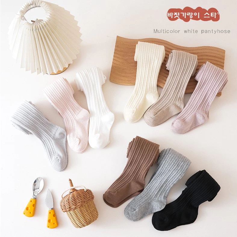 Quần tất len bé gái, quần leggings trơn nhiều màu, mềm mịn và co giãn, size từ 0 đến 8 tuổi
