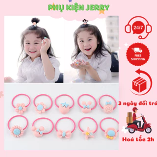 Dây cột tóc tóc cho bé dễ thương set 40 dây nhiều màu sắc - Phụ kiện Jerry