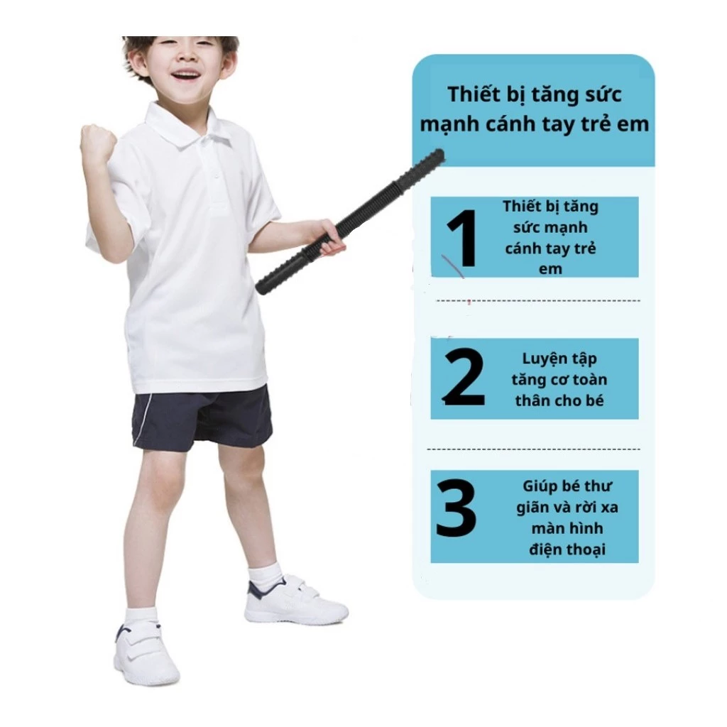 Gậy lò xo tập cơ tay trẻ em Tuấn Hạnh Sports - lực bẻ 10kg,20kg,30kg an toàn cho bé