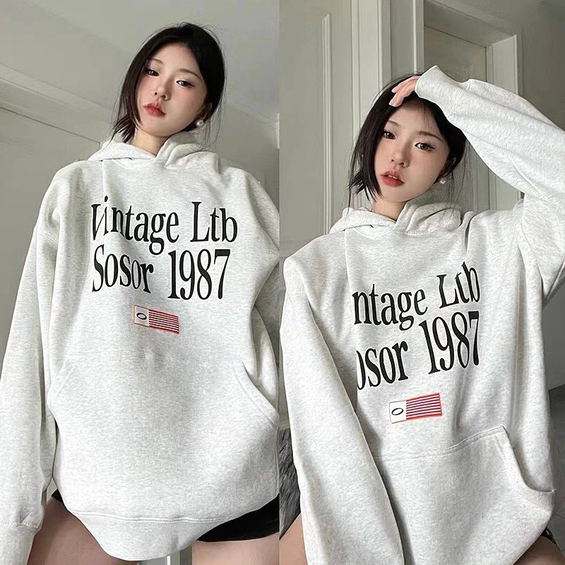 Áo Hooodie VINTAGE Form Rộng Nam Nữ Unisex Vải Nỉ Bông Cotton Dày Dặn