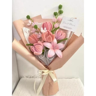 Bó hoa kẽm nhung xinh xẻo handmade 100%