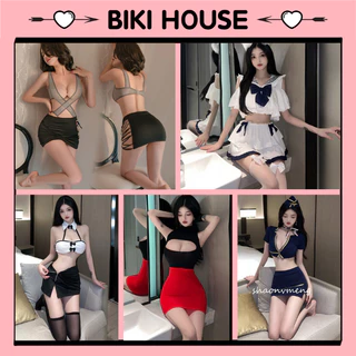 Cosplay thư ký sexy ôm body gợi cảm tổng hợp trang phục nữ tiếp viên hàng không phổ biến anime quyến rũ BIKI HOUSE T100