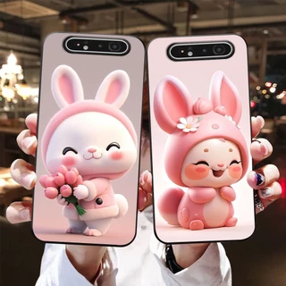 Ốp lưng Samsung a80 in hình thỏ siêu cute