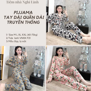 Đồ bộ tole lanh F21 VNXK Pijama tay dài truyền thống nữ từ 40-73kg link 2 - Tiệm nhà Nghi Linh