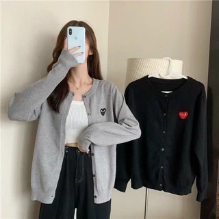 Áo Cardigan Len Basic Ngực Trái tim chất liệu len dệt kim cực xin phong cách trẻ trung siêu dễ phối đồ