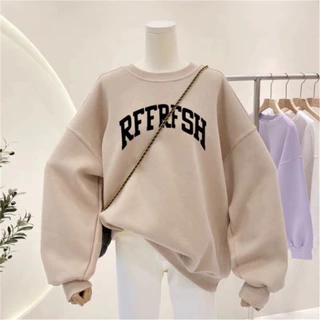 Áo sweater nữ chất liệu nỉ bông cao cấp -  Áo nỉ cổ tròn chất nỉ bông cực dày đẹp in chữ RFFRFSH [ Hàng Đẹp ]