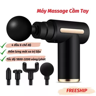 Máy massage mini cầm tay 4 đầu 6 chế độ cấp độ trị nhức nhối body hiệu quả, súng đấm lưng xoa bóp mini - DL2 nhỏ