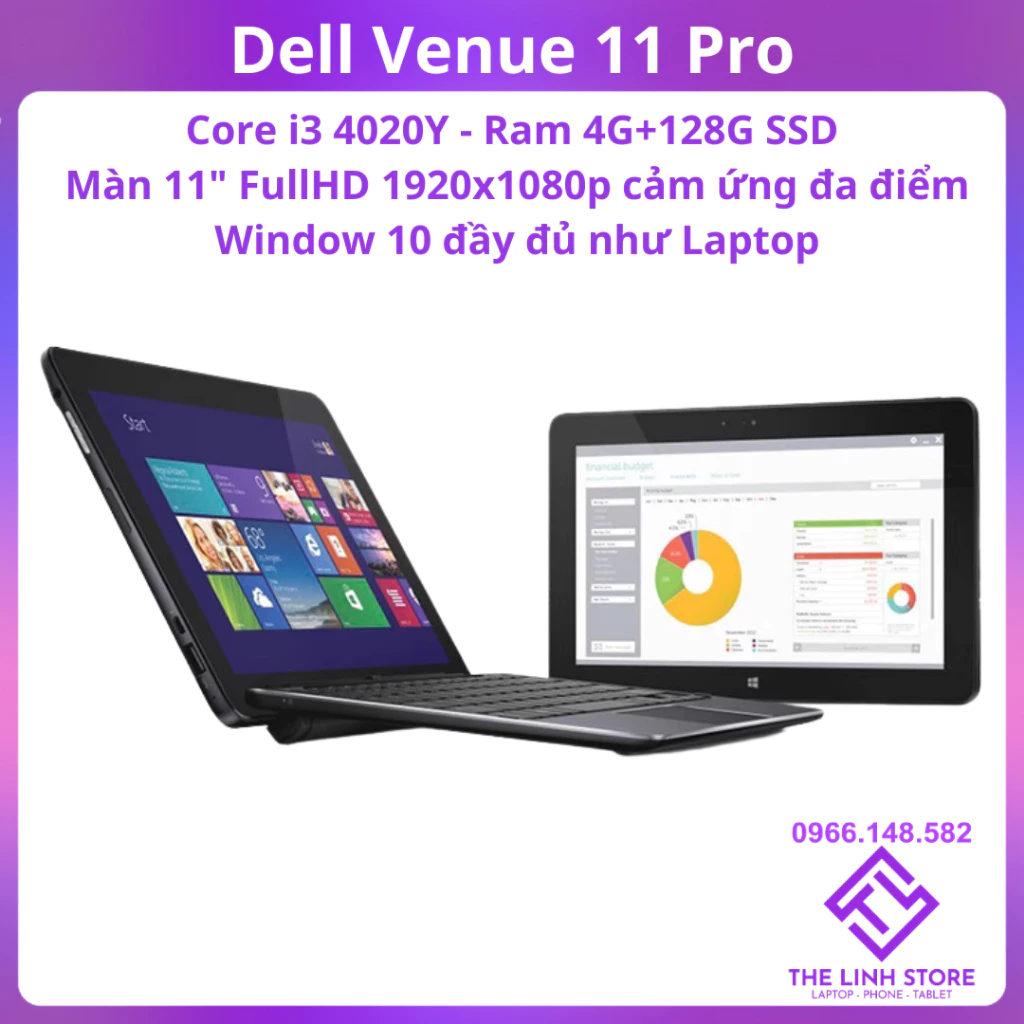 Laptop 2 trong 1 Dell Venue 11 Pro 7130 - Core i3 4020Y 4G 128G SSD