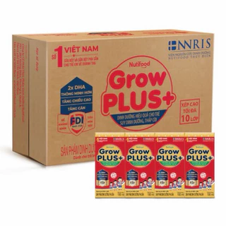 Sữa bột pha sẵn NutiFood Nuti Growplus đỏ 180ml ( thùng 48 hộp )