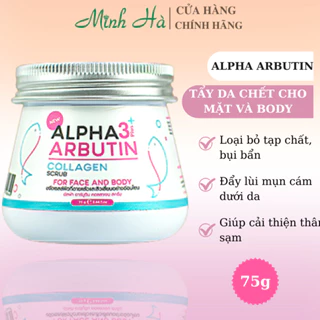 Tẩy tế bào chết mặt và body Alpha Arbutin 3 Plus+ Collagen Scrub Thái Lan 75g