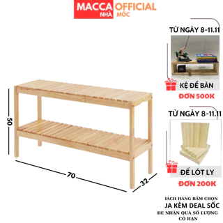 Kệ Giày Gỗ Thông MACCA OFFICIAL, Kệ Để Giày Dép Tiện Dụng Lắp Ráp Đơn Giản