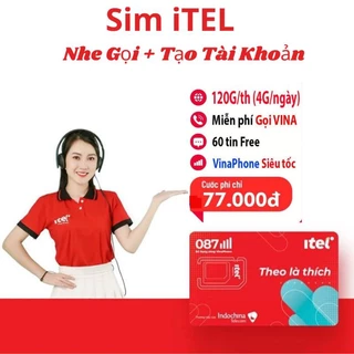 Sim ITELECOM Nghe Gọi, Tạo Tài Khoản Chuyên Shope,Bank,Fb, Zl,Whats