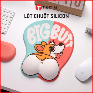 Miếng Lót Chuột (Mouse Pad) Silicon Có Đệm Kê Tay Chống Mỏi Corgi, Husky... Siêu Dễ Thương