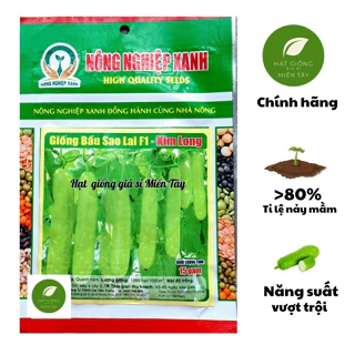 Hạt Giống Bầu Sao Lai F1 Kim Long NÔNG NGHIỆP XANH (GÓI 15G) - Dễ đậu trái, vỏ trái bóng, đẹp, cây kháng bệnh tốt